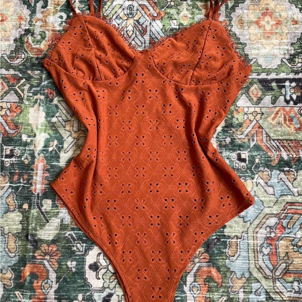 Rue21 Brown Chemise with Lace Trim